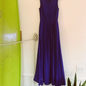 Royal Blue Silky Maxi Dress